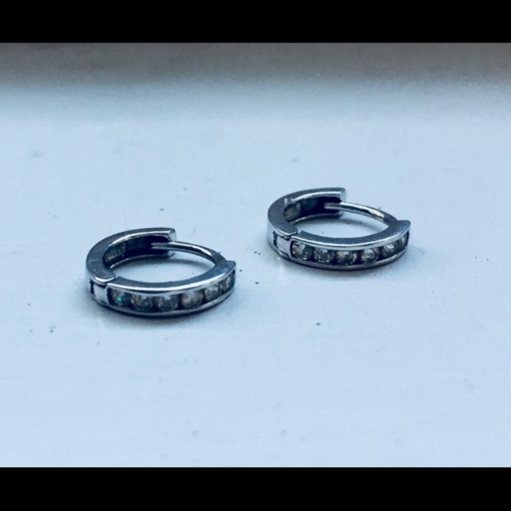 Small sparkly ear huggers